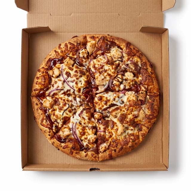 BBQ Chicken Deluxe Pizza.